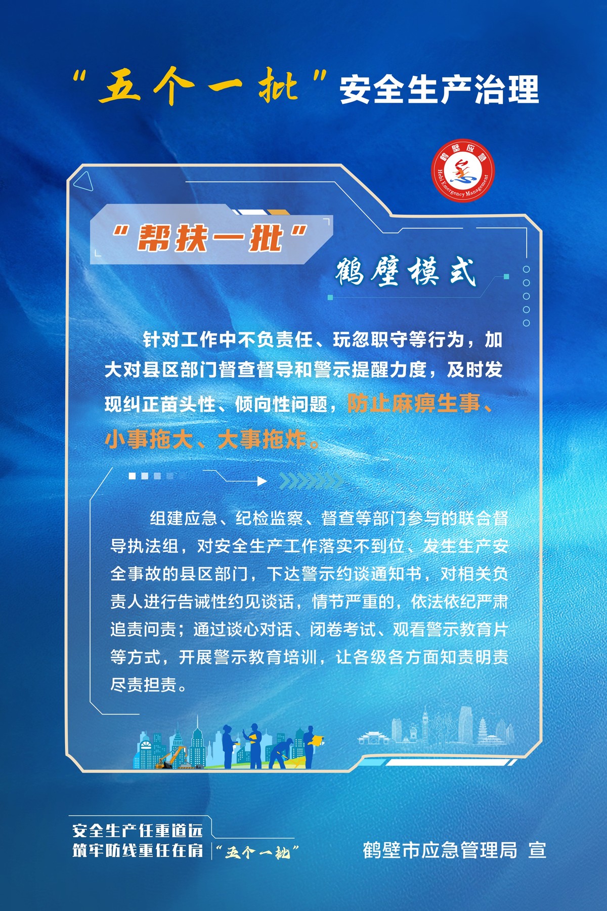 安全生产任重道远 筑牢防线重任在肩 “五个一批”安全生产治理鹤壁模式见行见效