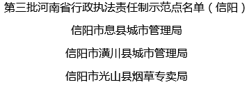 第三批河南省行政执法责任制示范点名单信阳3个