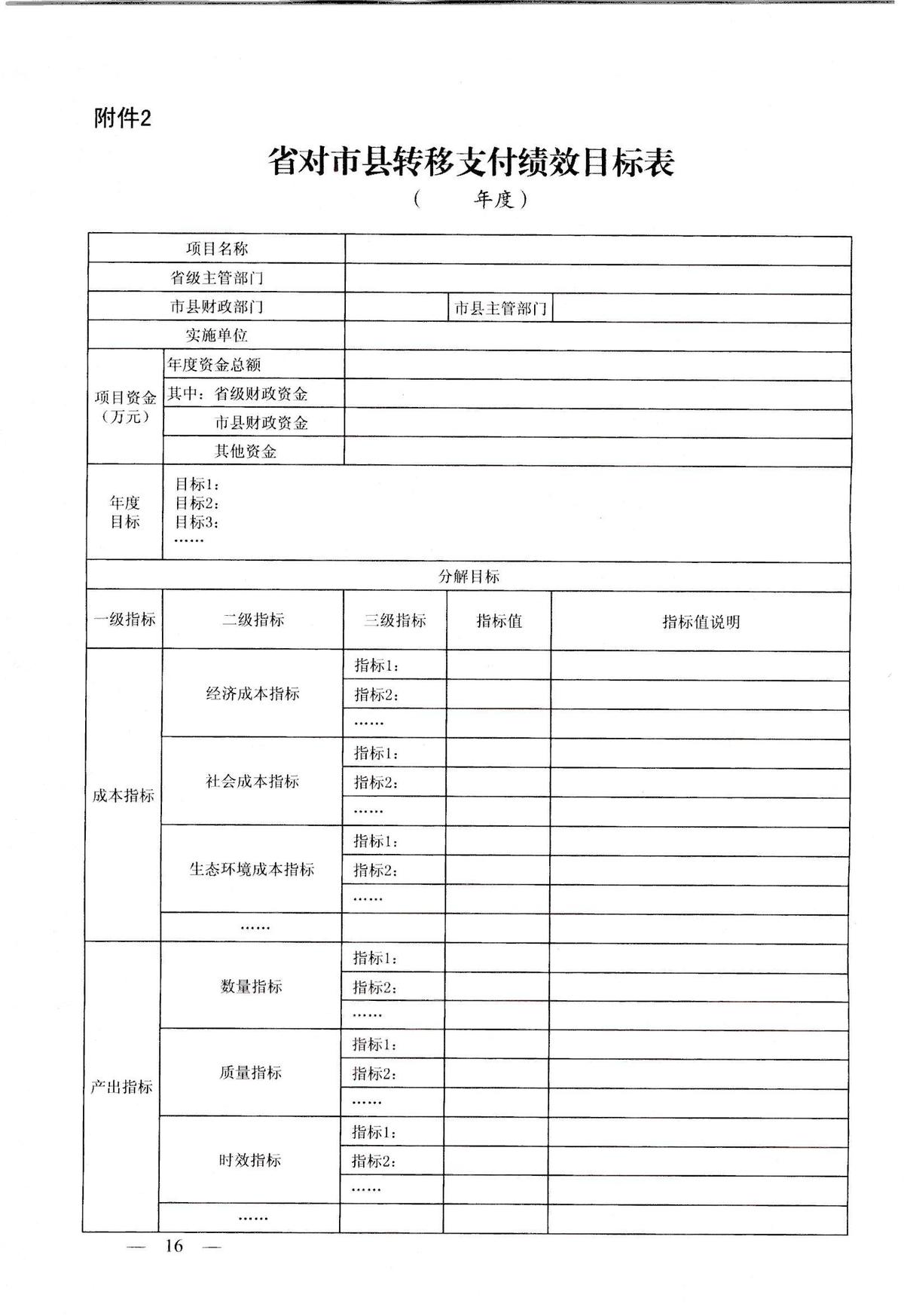 河南省省级预算绩效目标管理办法