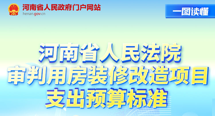 一圖讀懂丨河南省人民法院審判用房裝修改造項目支出預算標準