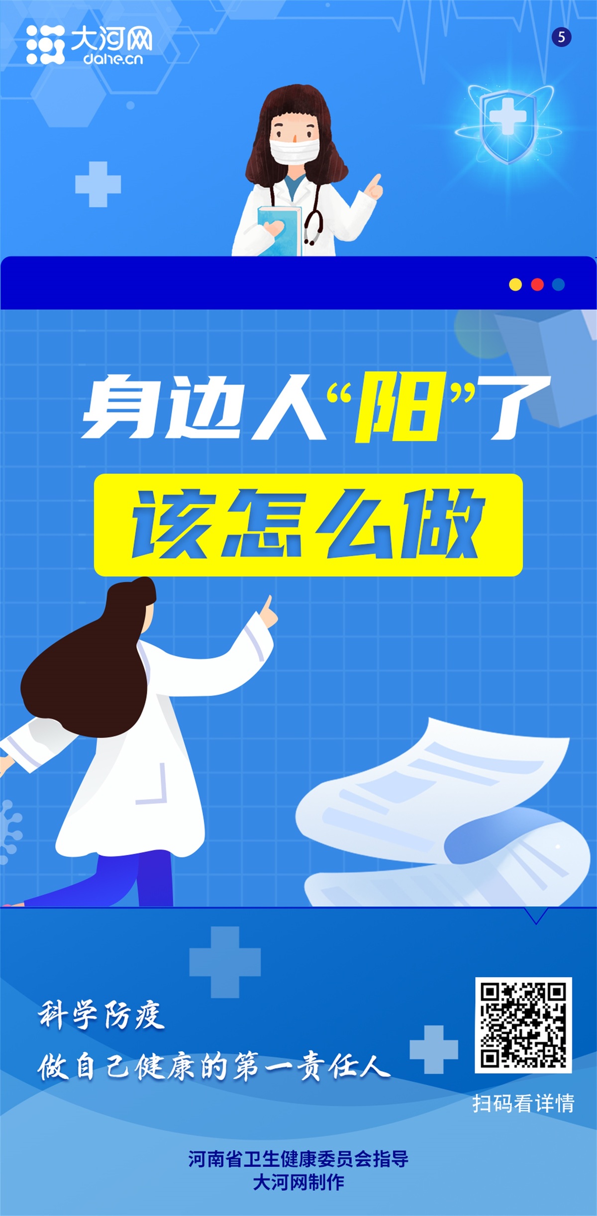 防疫科普海报丨身边有人“阳”了，该怎么做？