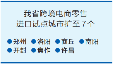 河南跨境电商零售进口试点城市扩围 新增开封焦作许昌3市