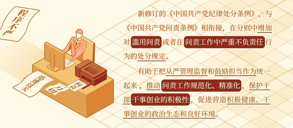 对滥用问责或在问责工作中严重不负责任行为的处分规定