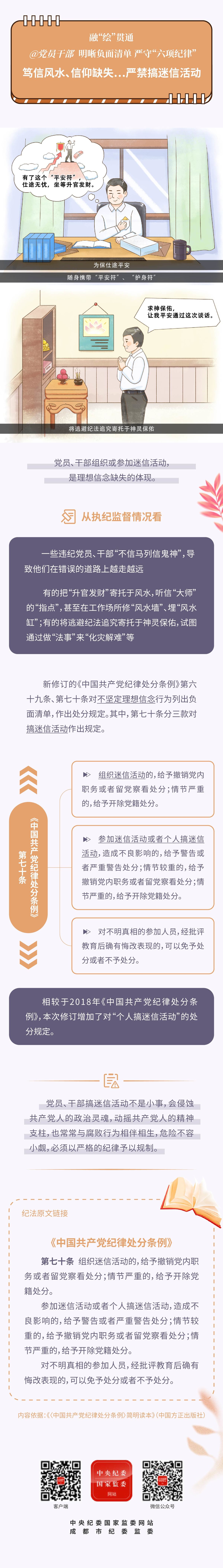 【党纪学习教育】融“绘”贯通丨严禁搞迷信活动