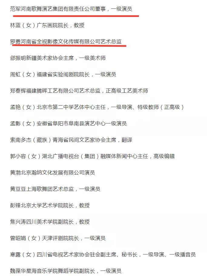 第五届全国中青年德艺双馨文艺工作者公示，河南3人在榜