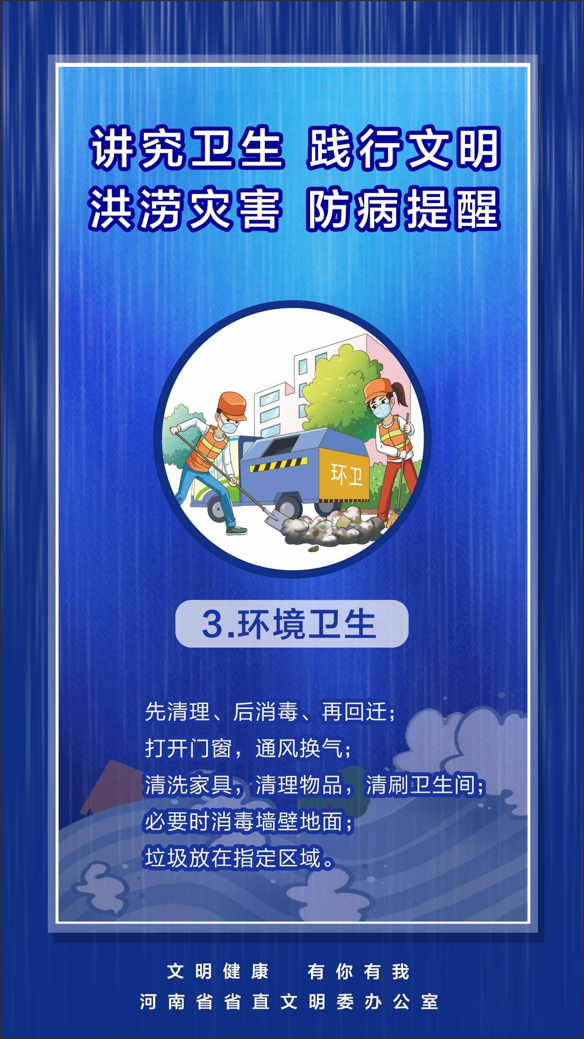 河南省省直文明办《防汛救灾 文明健康》系列宣传海报