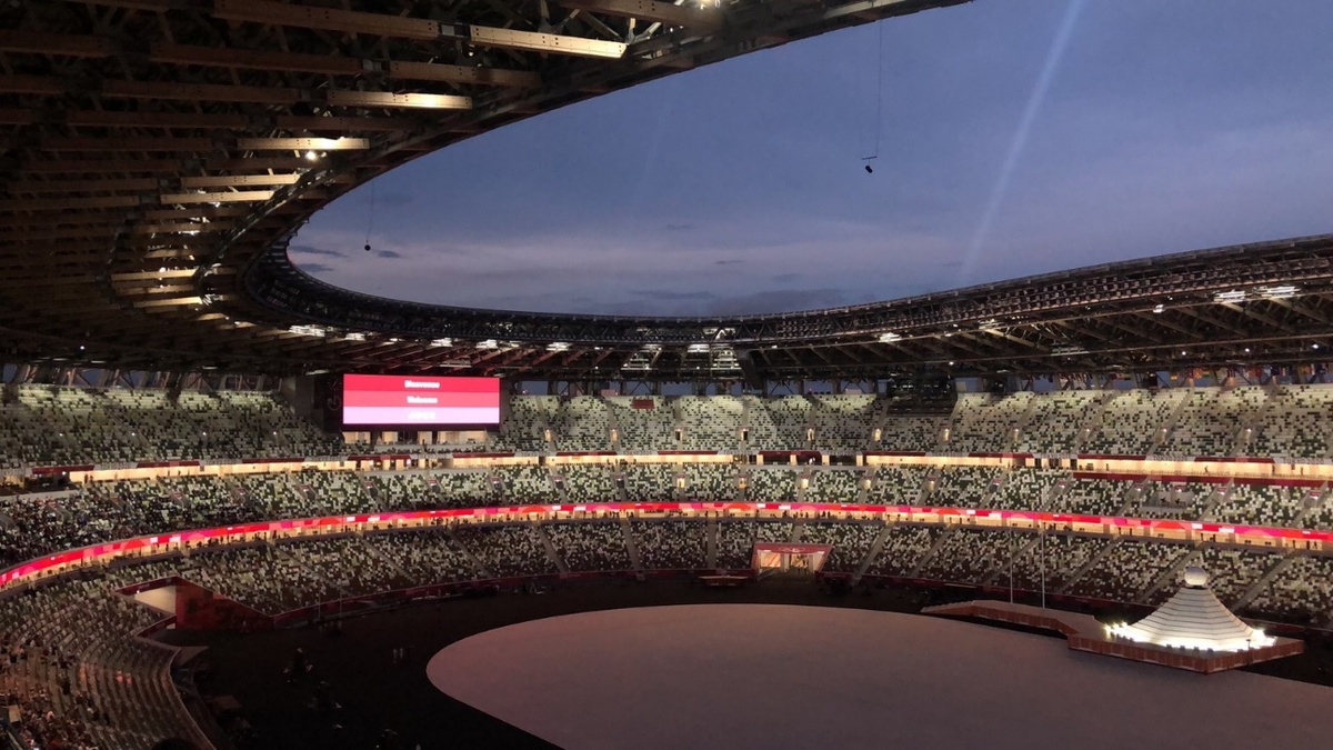 7月23日,东京奥运会开幕式现场.人民日报前方报道团 摄