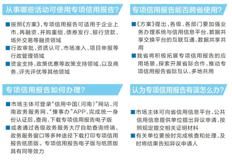 让数据多跑路、企业少跑腿 河南省在44个领域全面推行“专项信用报告”