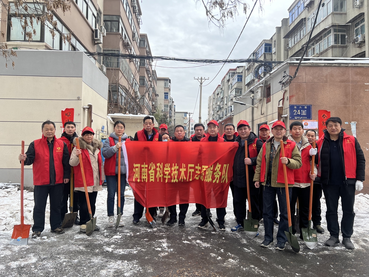 用行动融冰雪 以温情暖寒冬 <br>--省科技厅集中组织开展清雪除冰工作