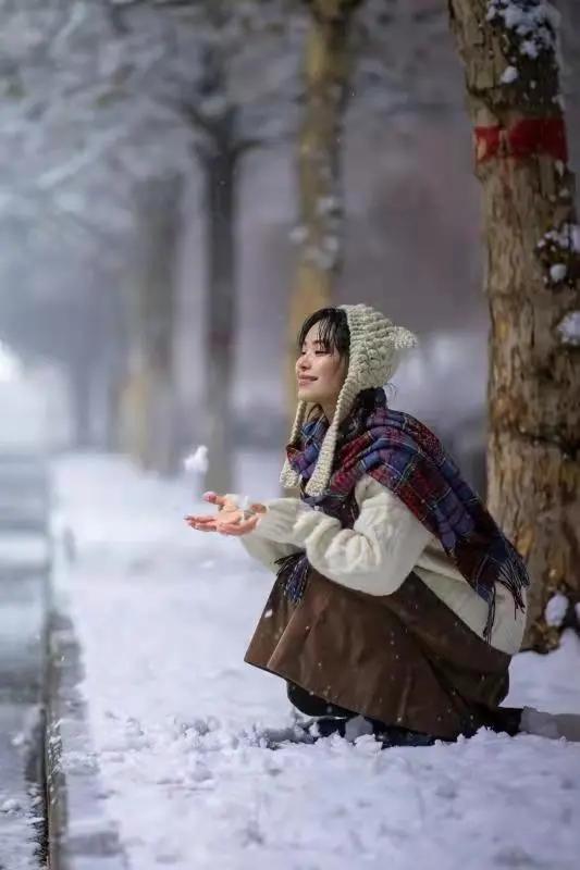 雪景人物图片唯美伤感图片