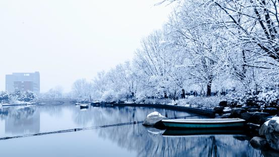 校园雪景