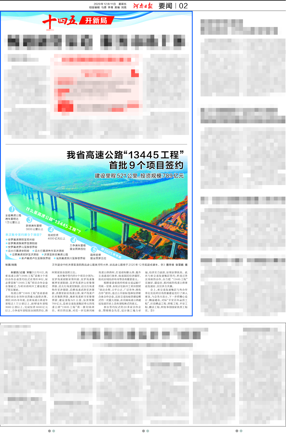 我省高速公路“13445工程”首批9个项目签约