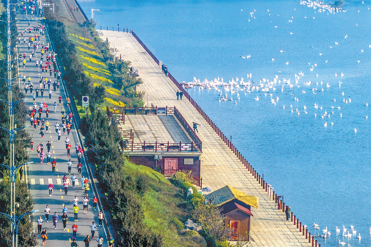 三门峡天鹅湖畔激情开跑