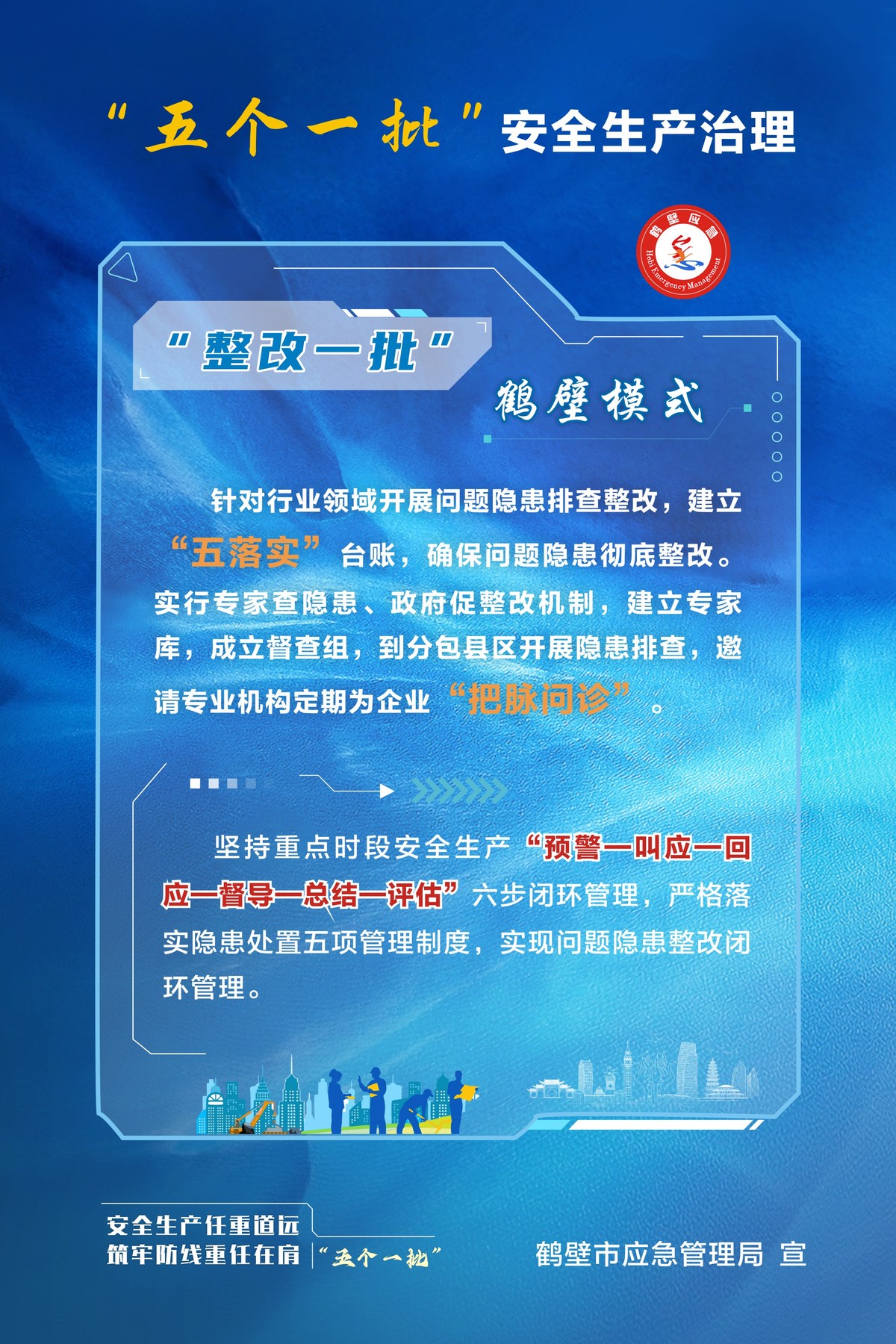 安全生产任重道远 筑牢防线重任在肩 “五个一批”安全生产治理鹤壁模式见行见效