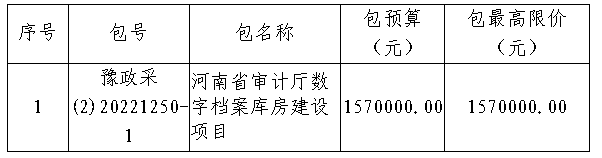 河南省审计厅数字档案库房建设项目竞争性磋商公告