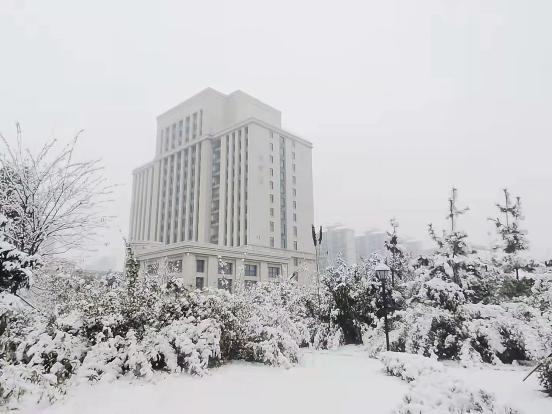 校园雪景