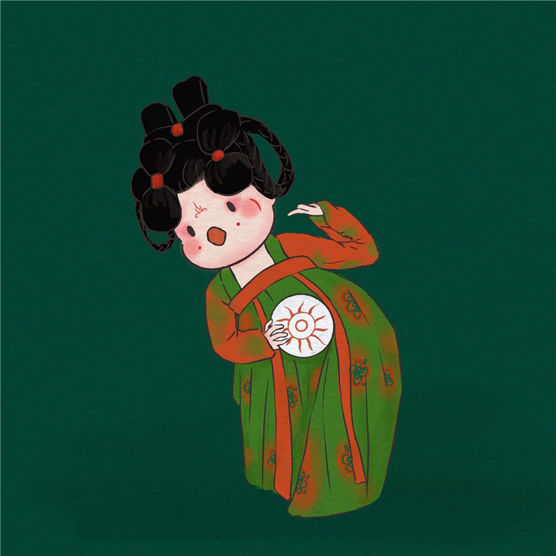 手绘版《唐宫夜宴》用插画为中国传统美学加油鼓劲