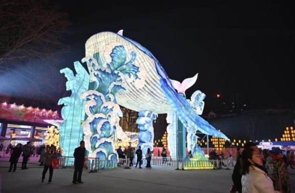 游“市博” 看“彩灯” 山东游客到郑州过大年
