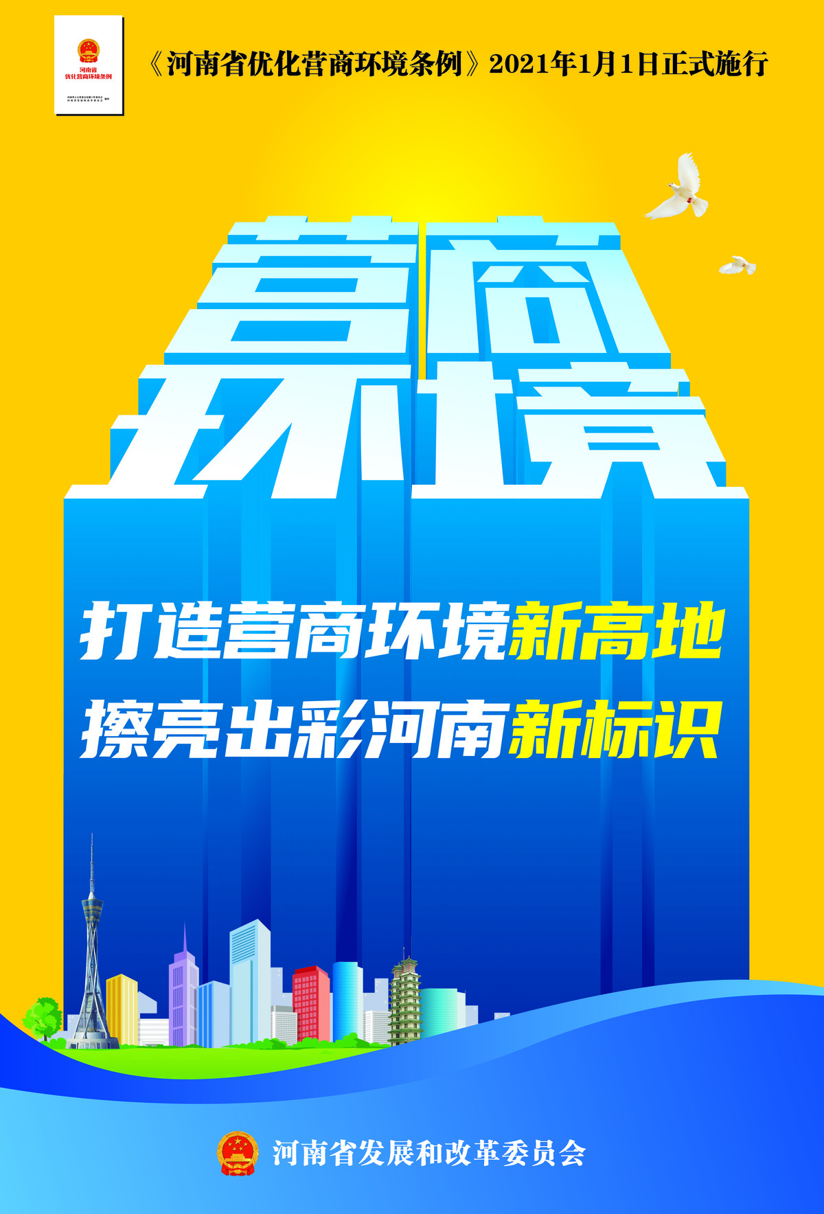 河南省营商环境条例宣传海报
