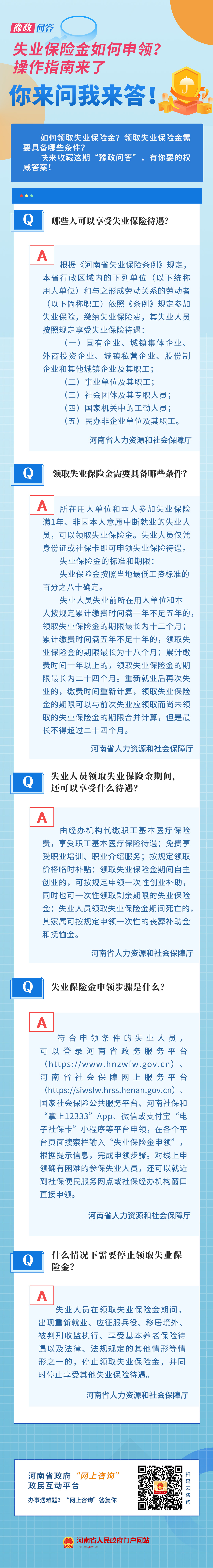 豫政問答丨失業(yè)保險金如何申領(lǐng)？操作指南來了