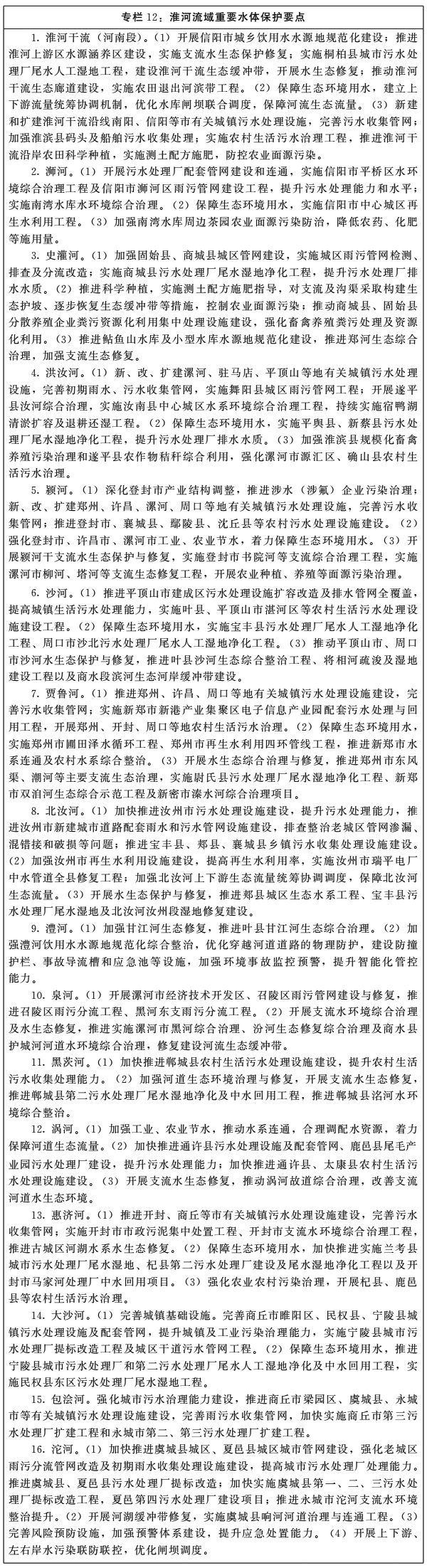 河南省人民政府关于印发河南省“十四五”水安全保障和水生态环境保护规划的通知