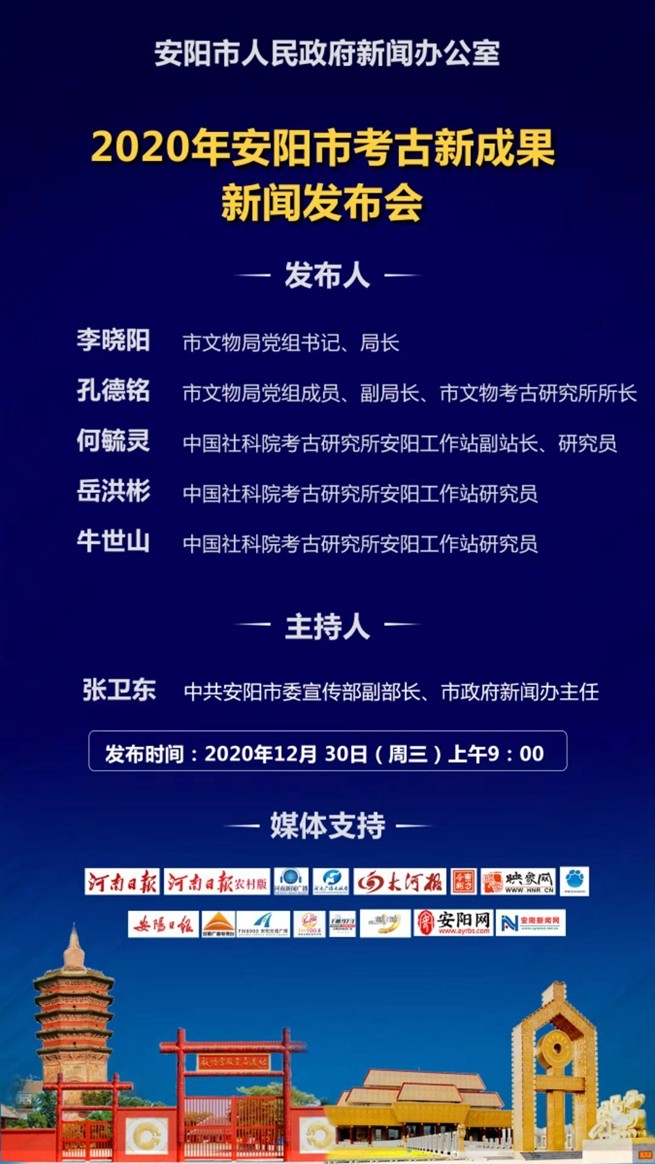 2020年安阳考古发掘20余项，出土珍贵文物约3000余件（套）