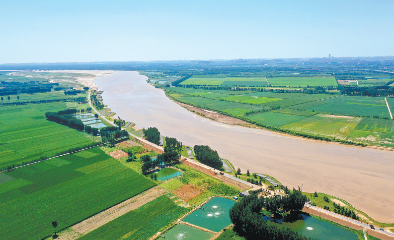 (记者 聂冬晗 摄)秋风送爽,记者沿着濮阳境内的黄河大堤驾车东行,两侧