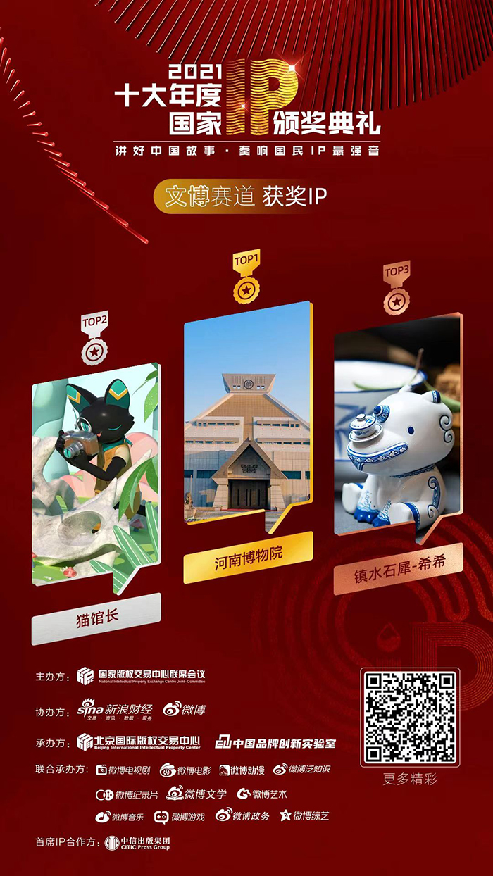 河南博物院获2021十大年度国家IP文博赛道金奖