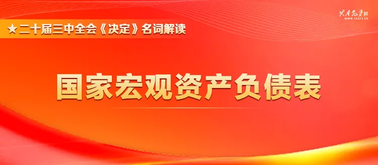 黨的二十屆三中全會《決定》名詞解讀 | 國家宏觀資產(chǎn)負(fù)債表