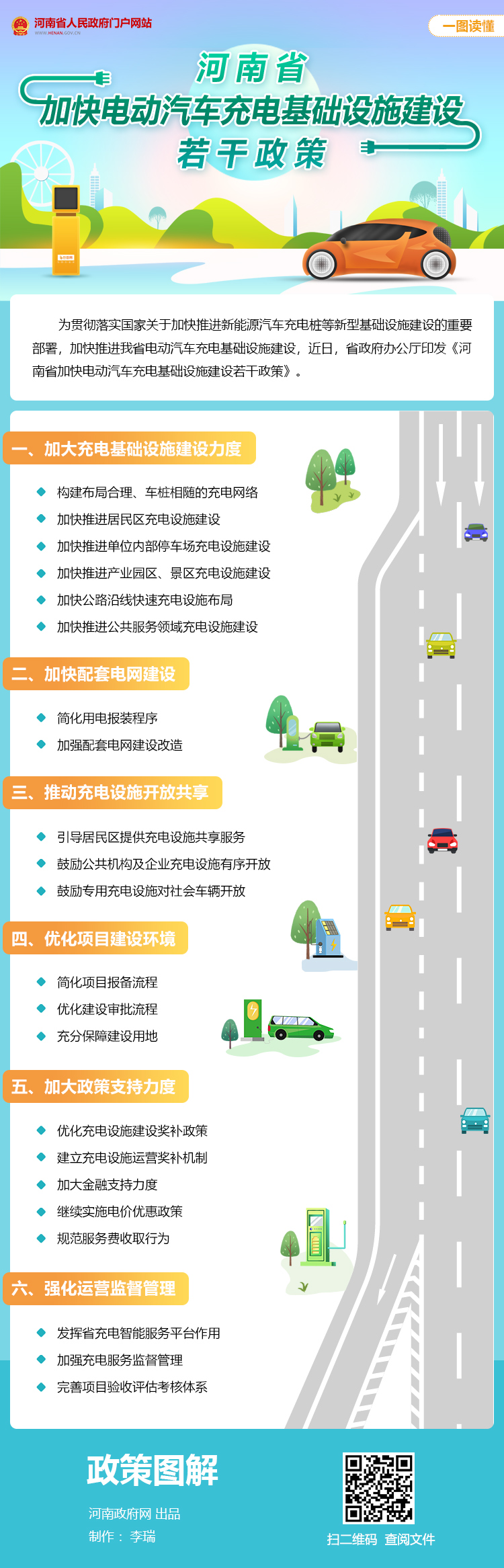 图解：河南省加快电动汽车充电基础设施建设若干政策