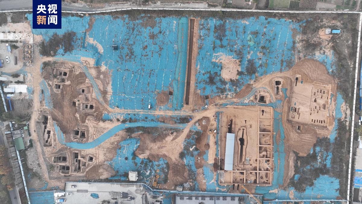 央媒看河南丨河南安阳殷墟外围地区首次发现大型中字形墓葬
