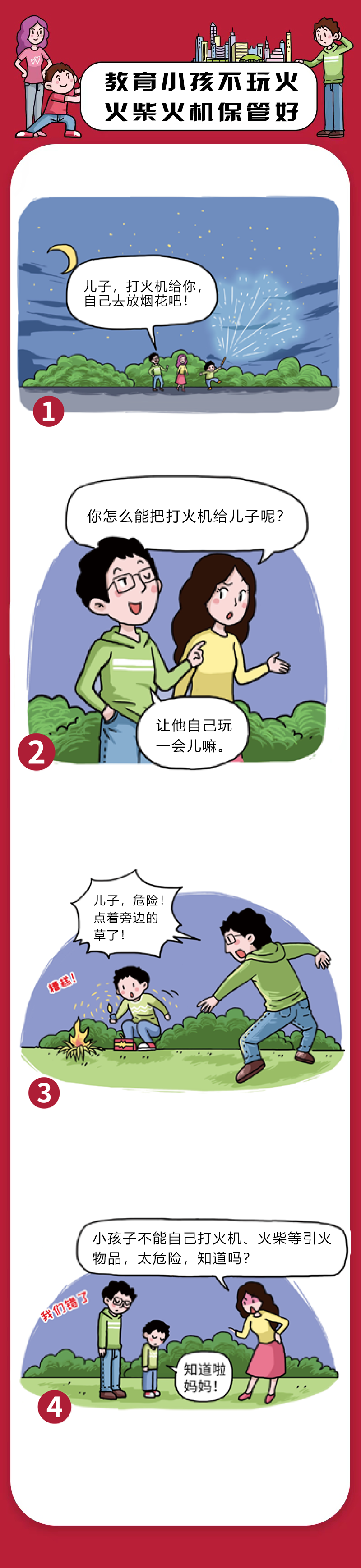 居民家庭消防安全知识漫画（五）