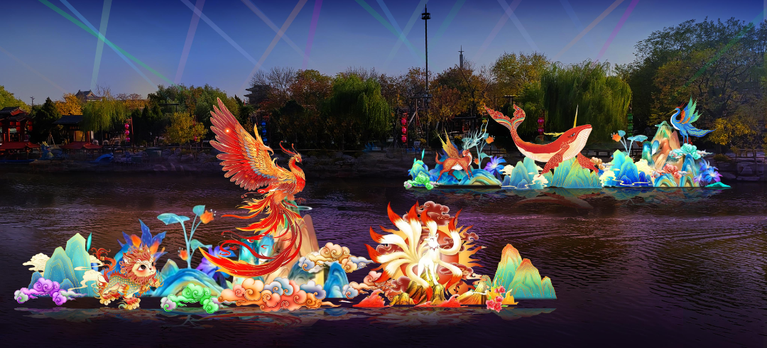 年味河南开封流光溢彩迎新春花灯璀璨年味浓