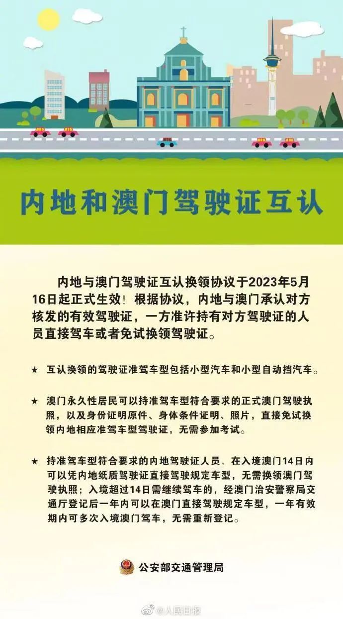 明起内地与澳门驾驶证互认