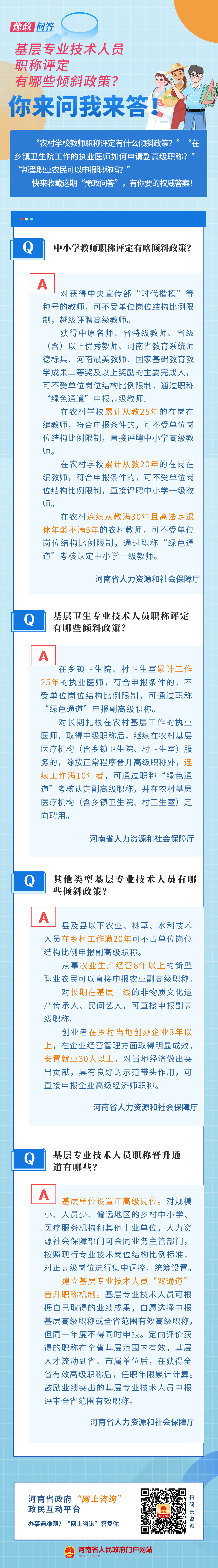 豫政问答丨基层专业技术人员职称评定有哪些倾斜政策？一起来看