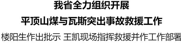 河南省全力组织开展平顶山煤与瓦斯突出事故救援工作
