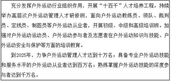 《户外运动产业发展规划（2022—2025年）》印发