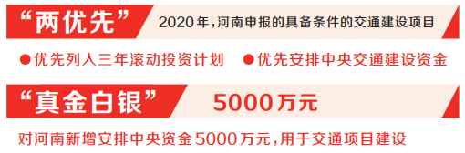 河南交通獲國務(wù)院“真金白銀”督查激勵 項(xiàng)目申報(bào)享受“兩優(yōu)先”