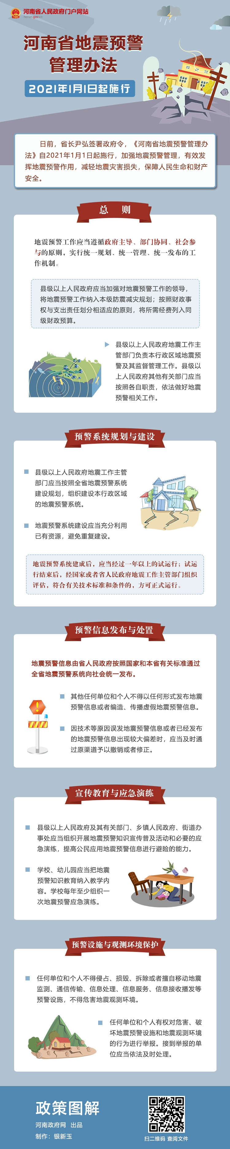 图解：《河南省地震预警管理办法》2021年1月1日起施行
