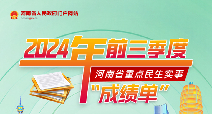 一图读懂丨2024年前三季度河南省重点民生实事“成绩单”