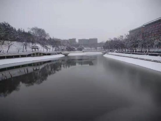 校园雪景