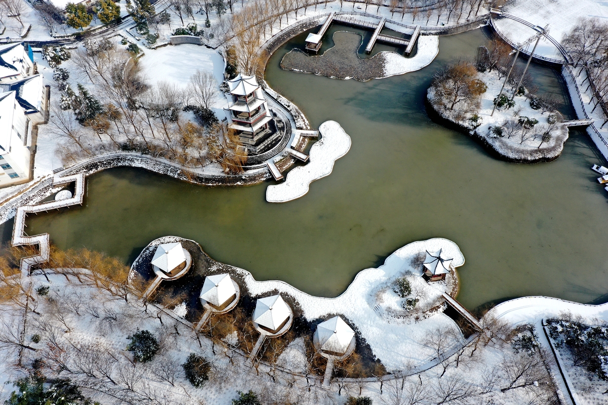 大雪初霁，黄河两岸美如画