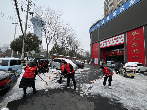 扫雪除冰在行动 党员先行暖人心<br>驻马店市城管局组织开展扫雪除冰志愿服务活动