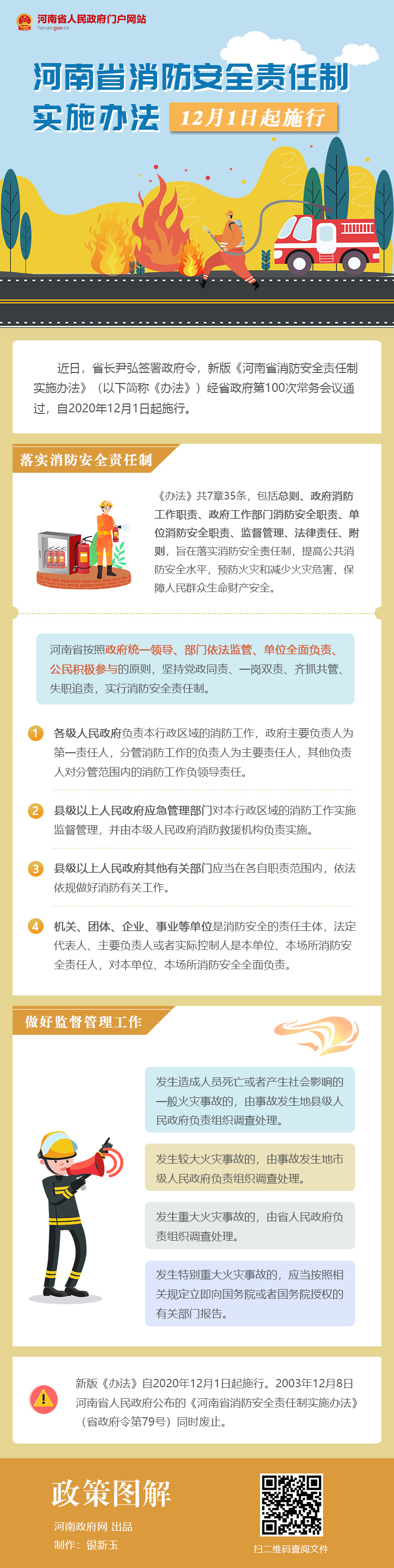 图解：新版《河南省消防安全责任制实施办法》12月1日起施行