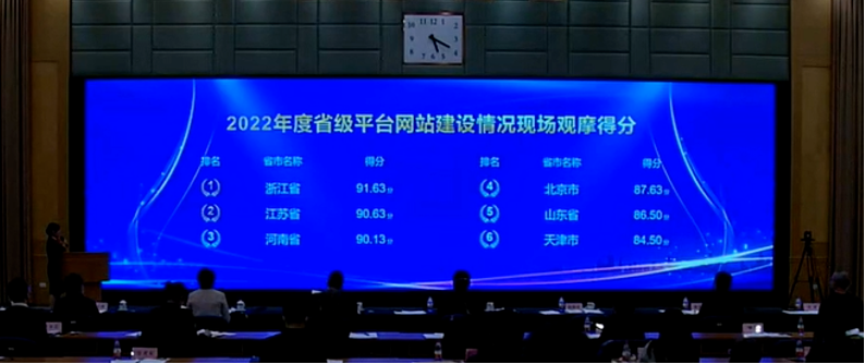 河南信用信息平台荣获全国信用平台网站观摩第三名