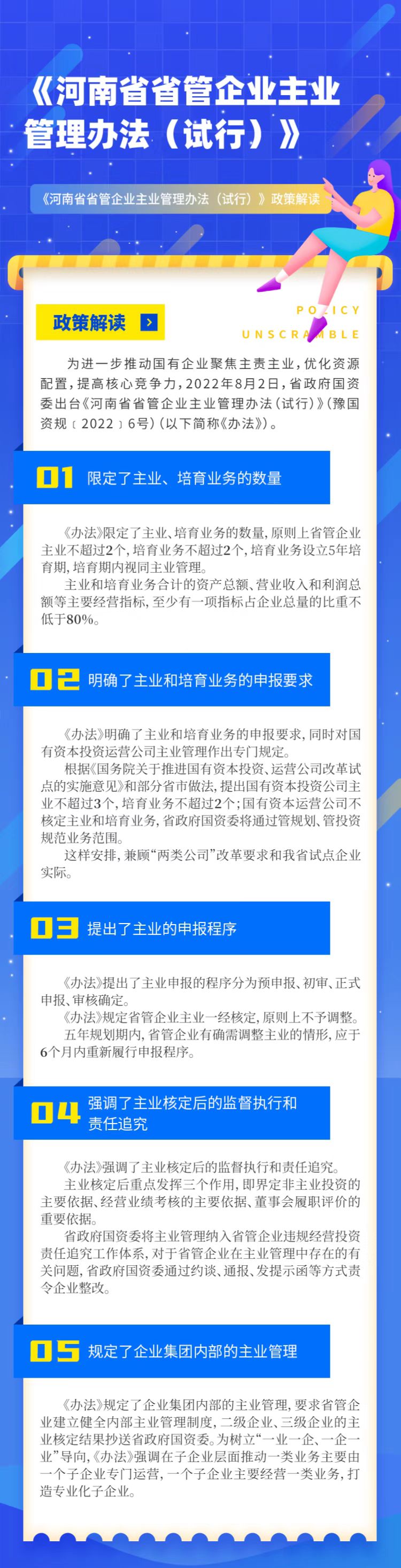 一图读懂丨《河南省省管企业主业管理办法（试行）》