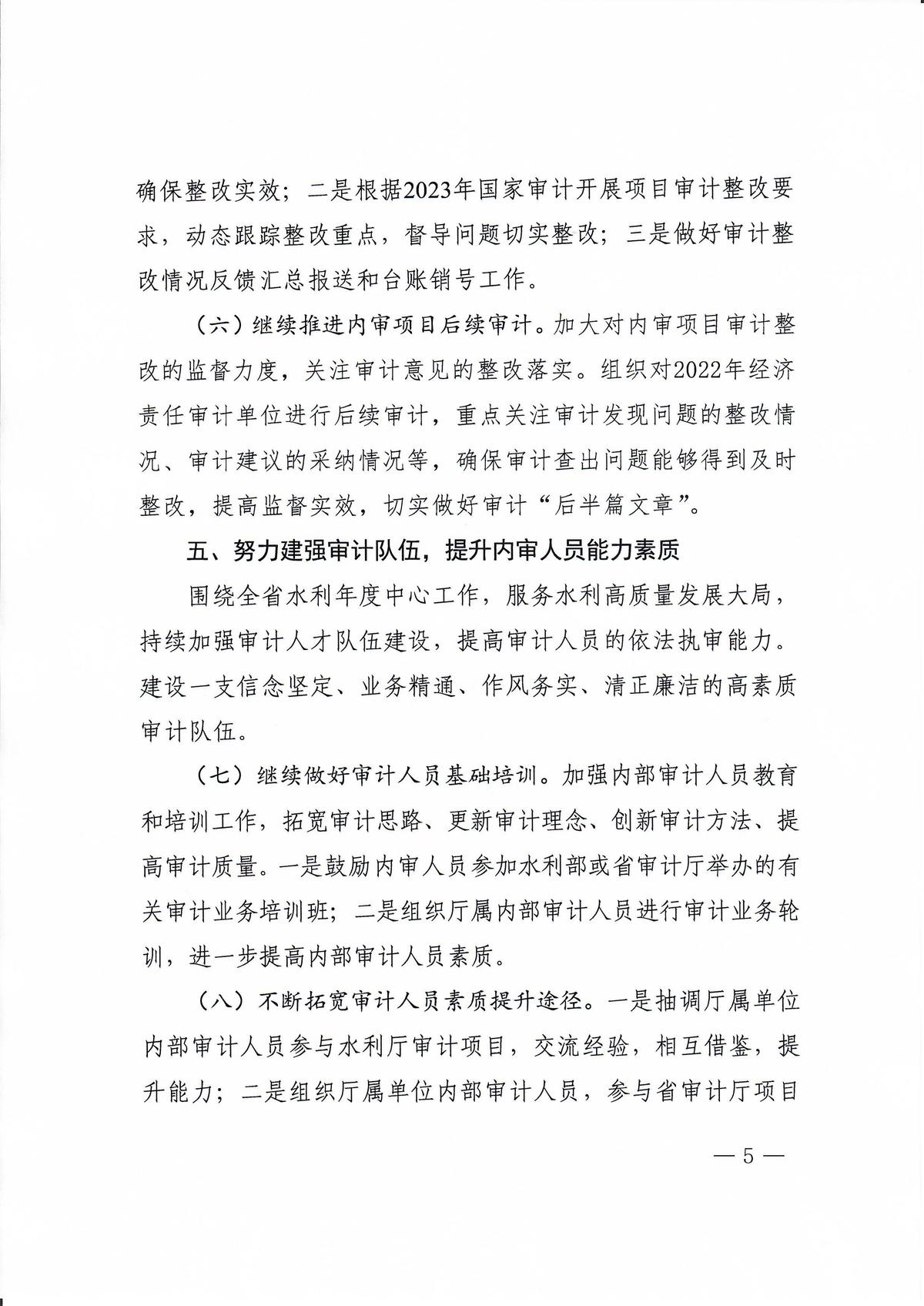 河南省水利厅办公室关于印发2023年水利审计工作要点的通知