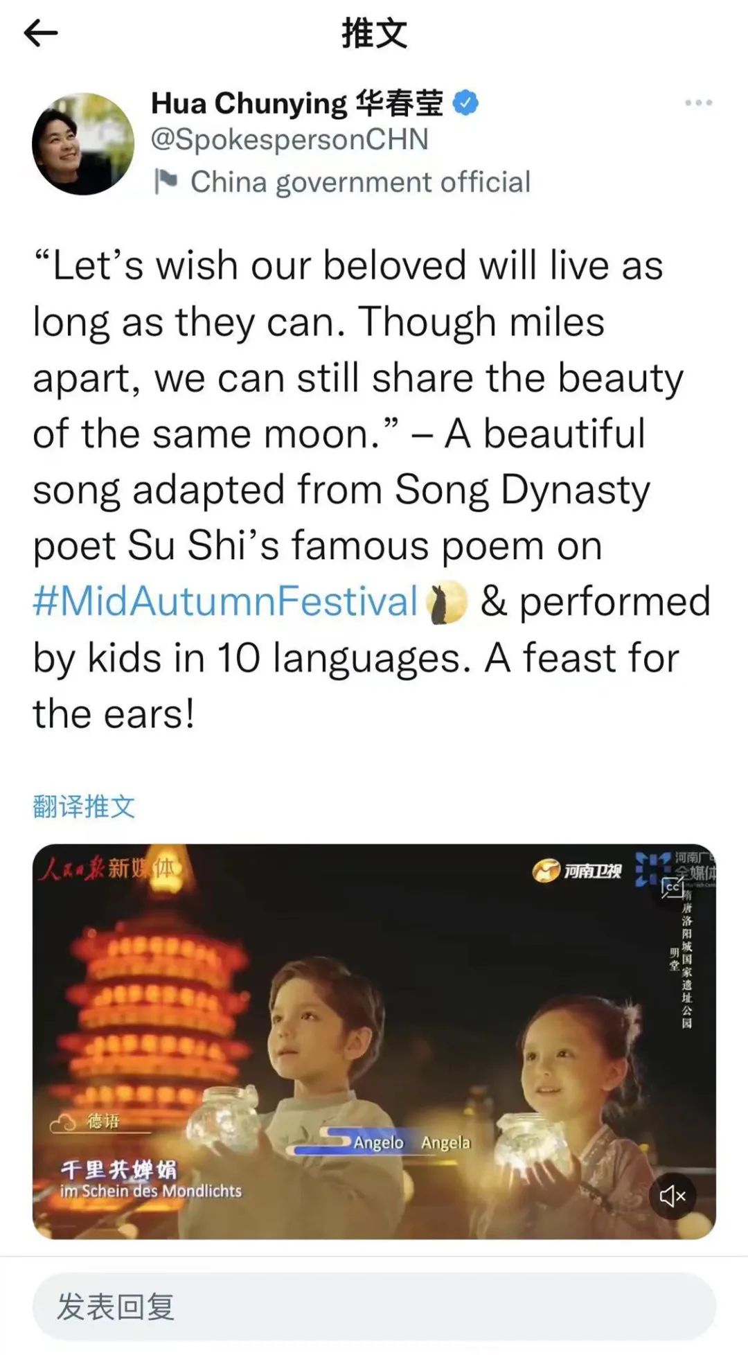 河南节目再出圈 华春莹发推点赞